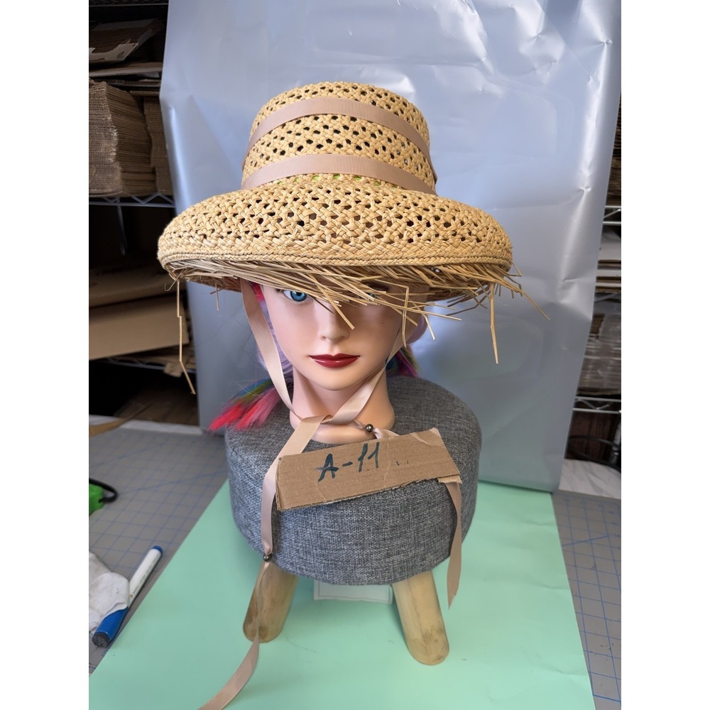 Sensi Studio Panama Hat Handwoven Straw Wide Brim Chin Strap Made in Ecuador